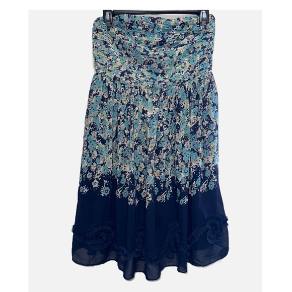 LC Lauren Conrad- Women’s Strapless Floral Chiffon Lined dress size 8 - Picture 2 of 8